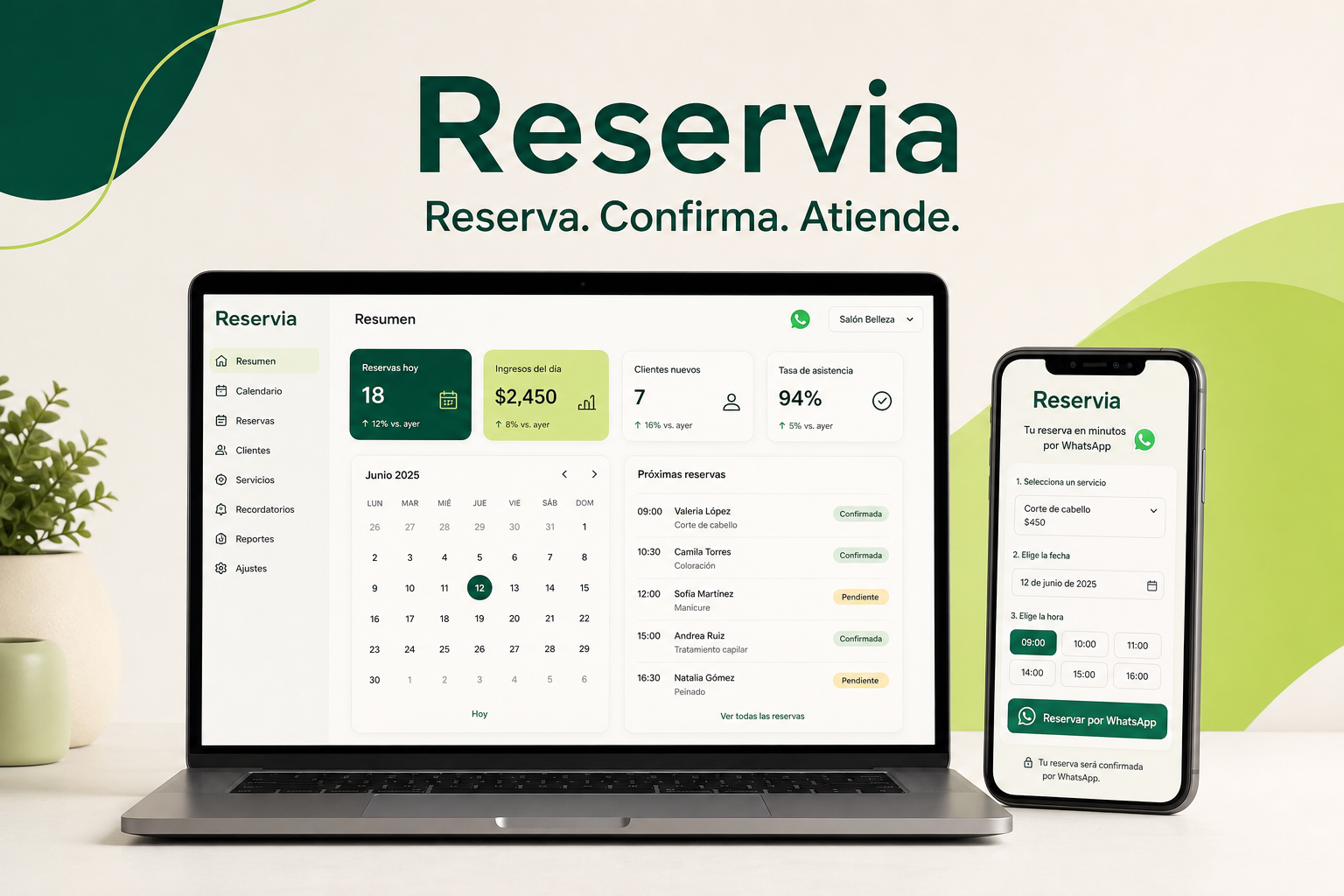Reservia en computadora y teléfono